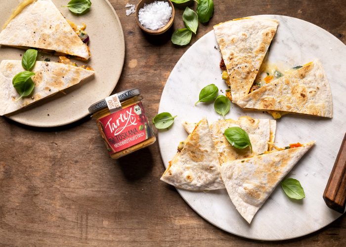 Mediterrane Gemüse Quesadillas